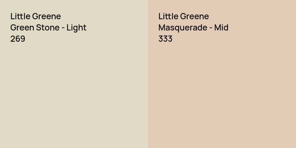 Little Greene Green Stone - Light vs. Little Greene Masquerade - Mid