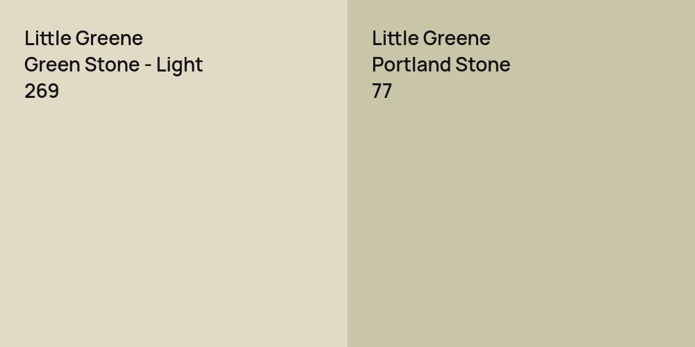 Little Greene Green Stone - Light vs. Little Greene Portland Stone