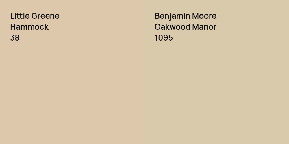 Little Greene Hammock vs. Benjamin Moore Oakwood Manor