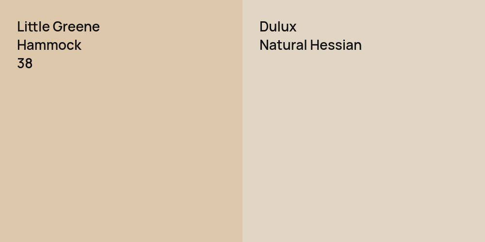 Little Greene Hammock vs. Dulux Natural Hessian