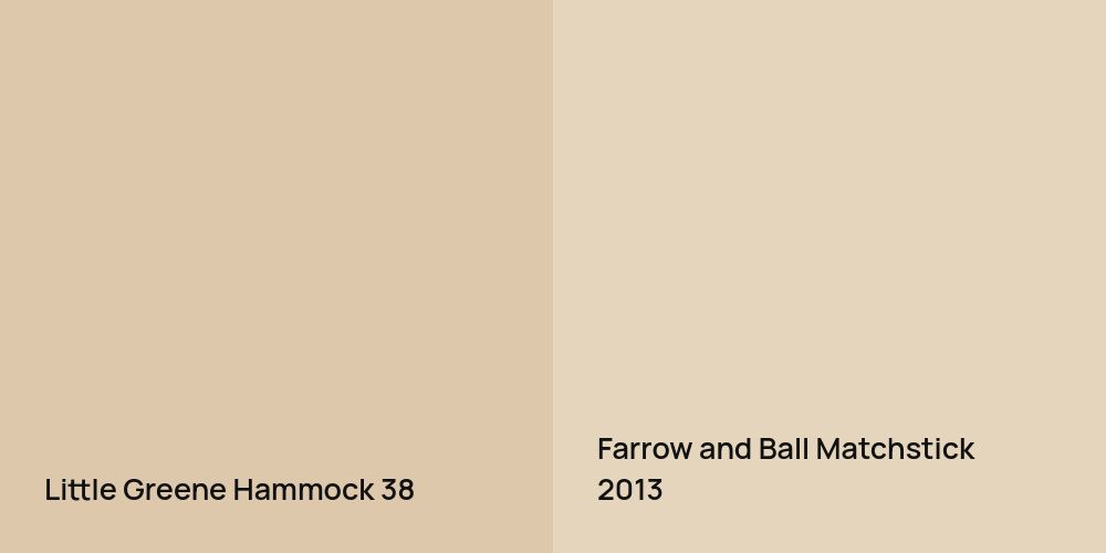 Little Greene Hammock vs. Farrow and Ball Matchstick