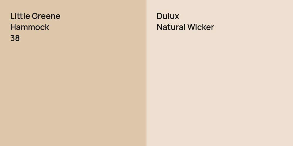 Little Greene Hammock vs. Dulux Natural Wicker