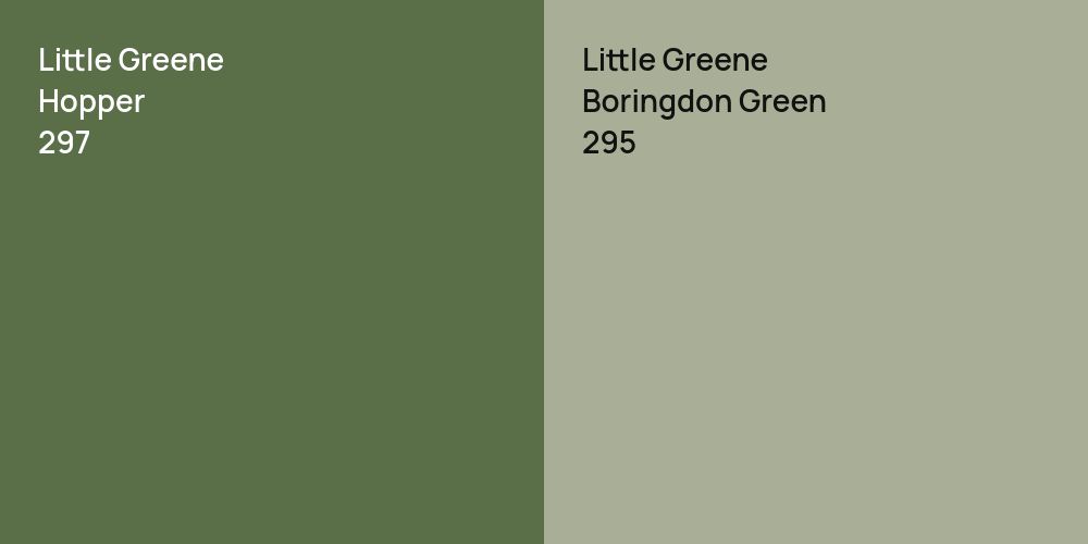 Little Greene Hopper vs. Little Greene Boringdon Green