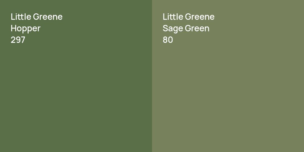 Little Greene Hopper vs. Little Greene Sage Green