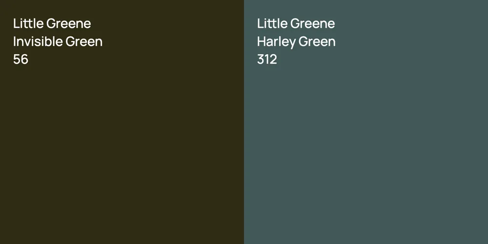 Little Greene Invisible Green vs. Little Greene Harley Green