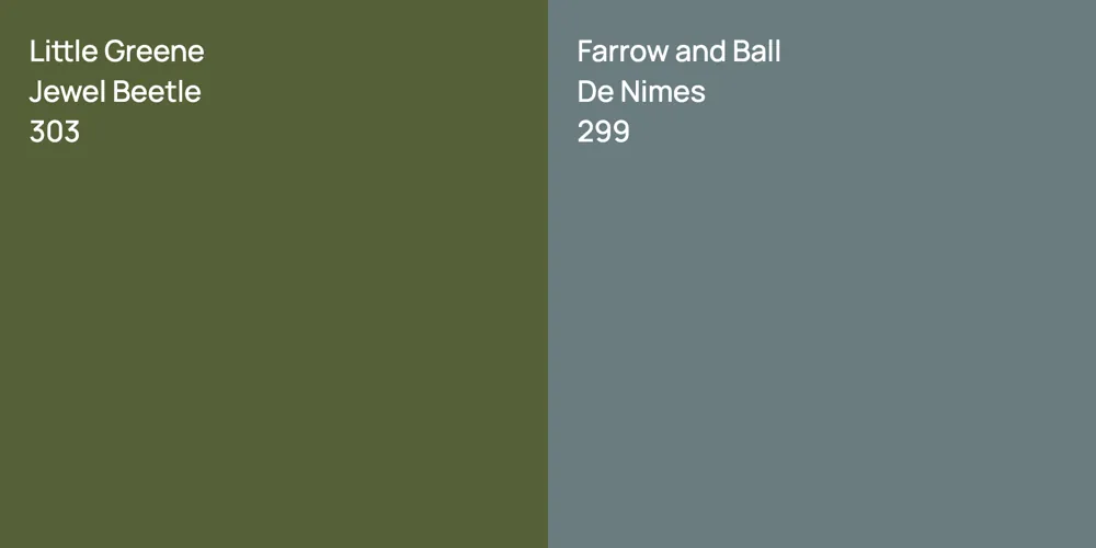 Little Greene Jewel Beetle vs. Farrow and Ball De Nimes