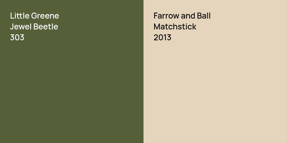 Little Greene Jewel Beetle vs. Farrow and Ball Matchstick