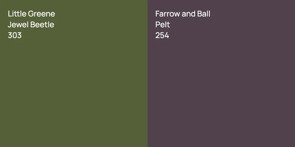 Little Greene Jewel Beetle vs. Farrow and Ball Pelt