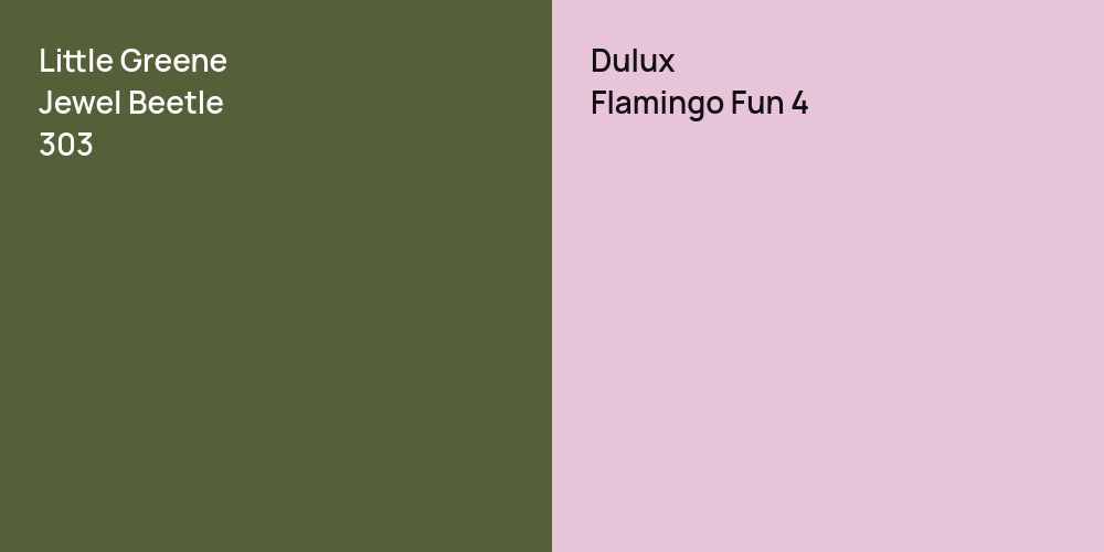 Little Greene Jewel Beetle vs. Dulux Flamingo Fun 4