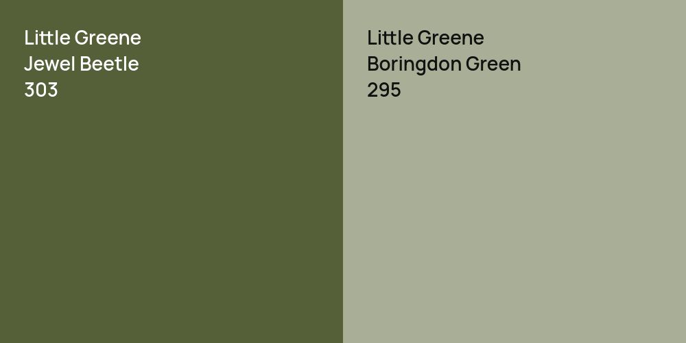 Little Greene Jewel Beetle vs. Little Greene Boringdon Green