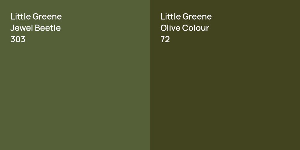 Little Greene Jewel Beetle vs. Little Greene Olive Colour