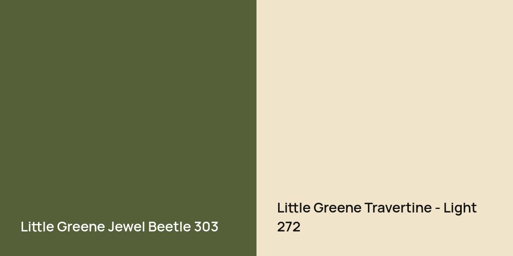 Little Greene Jewel Beetle vs. Little Greene Travertine - Light