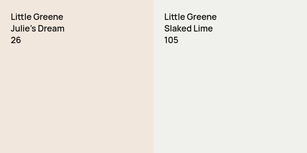 Little Greene Julie's Dream vs. Little Greene Slaked Lime