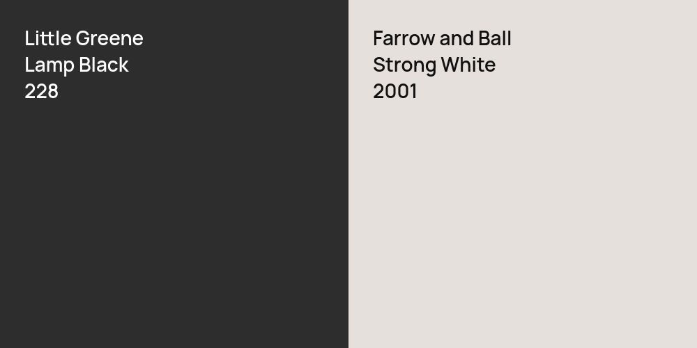 Little Greene Lamp Black vs. Farrow and Ball Strong White