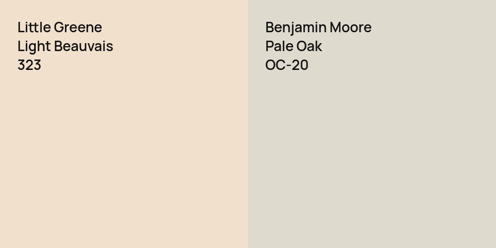 Little Greene Light Beauvais vs. Benjamin Moore Pale Oak