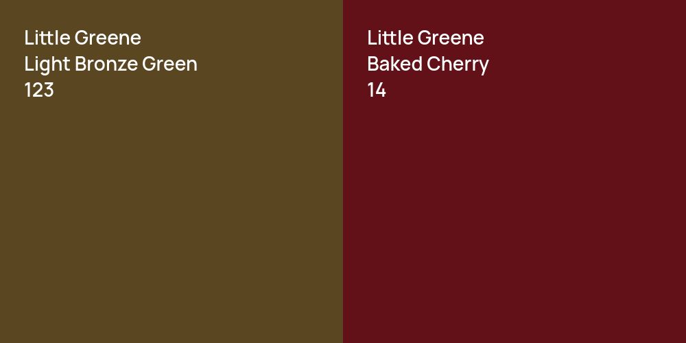 Little Greene Light Bronze Green vs. Little Greene Baked Cherry