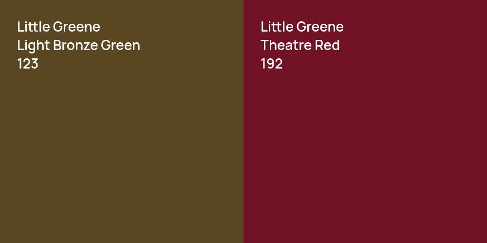 Little Greene Light Bronze Green vs. Little Greene Theatre Red