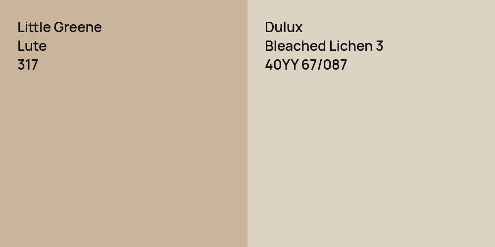 Little Greene Lute vs. Dulux Bleached Lichen 3