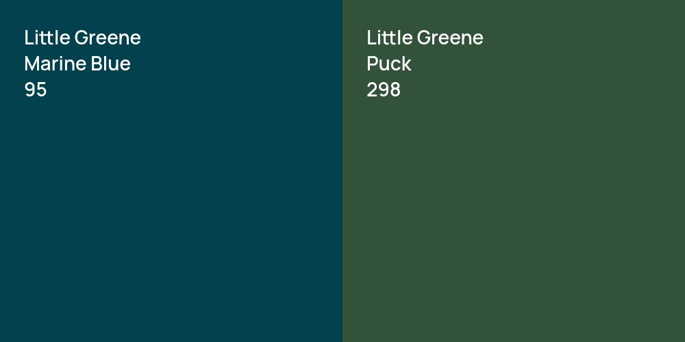 Little Greene Marine Blue vs. Little Greene Puck