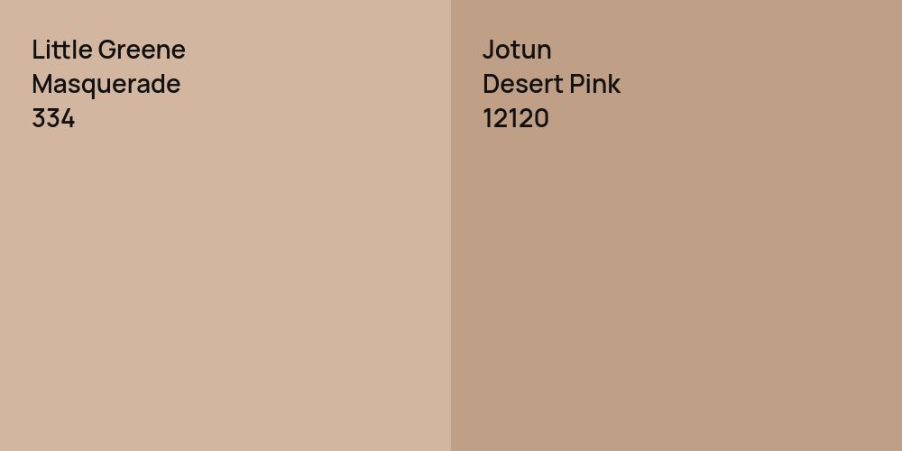 Little Greene Masquerade vs. Jotun Desert Pink