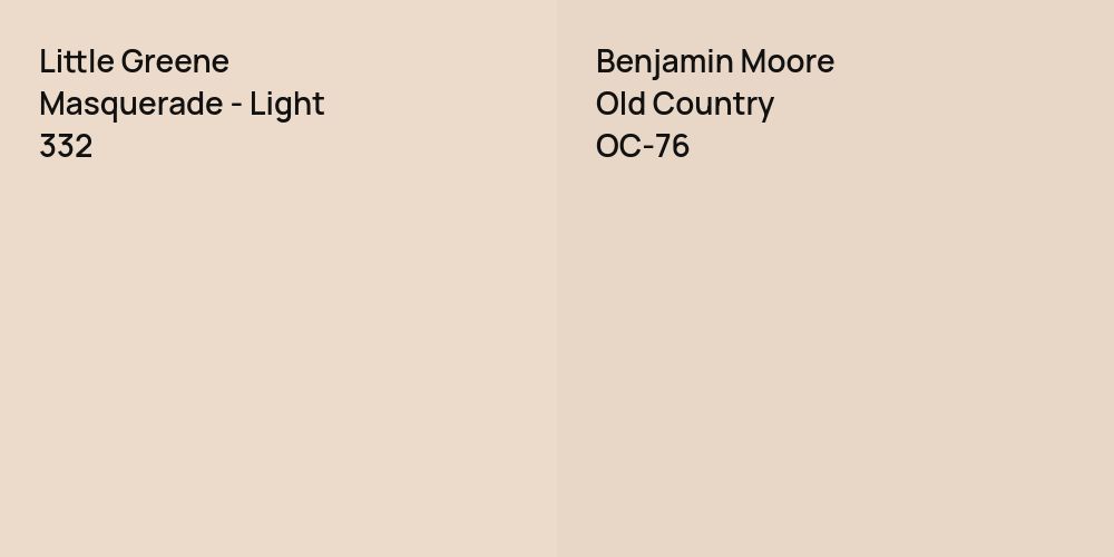 Little Greene Masquerade - Light vs. Benjamin Moore Old Country