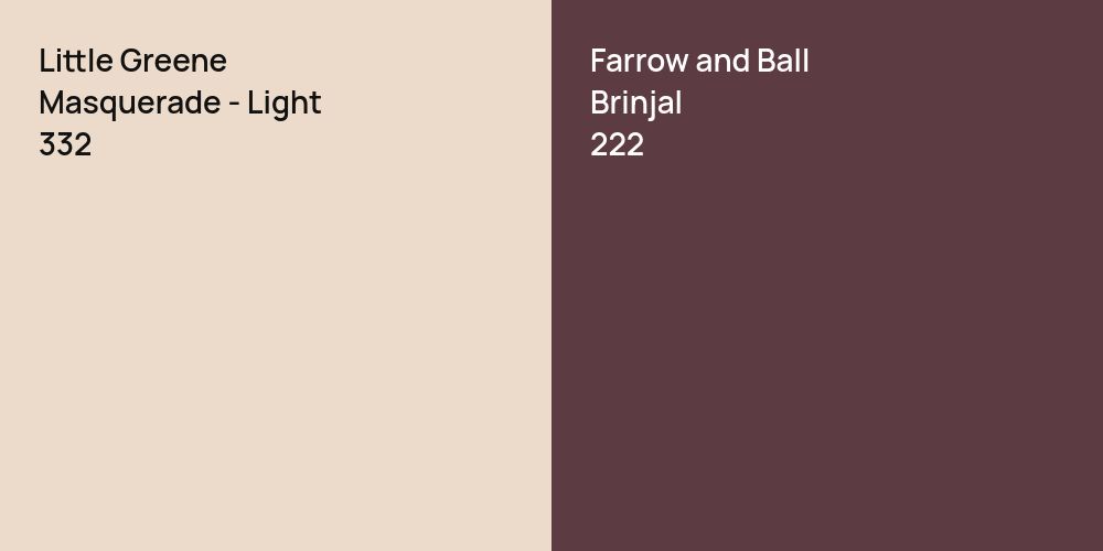 Little Greene Masquerade - Light vs. Farrow and Ball Brinjal