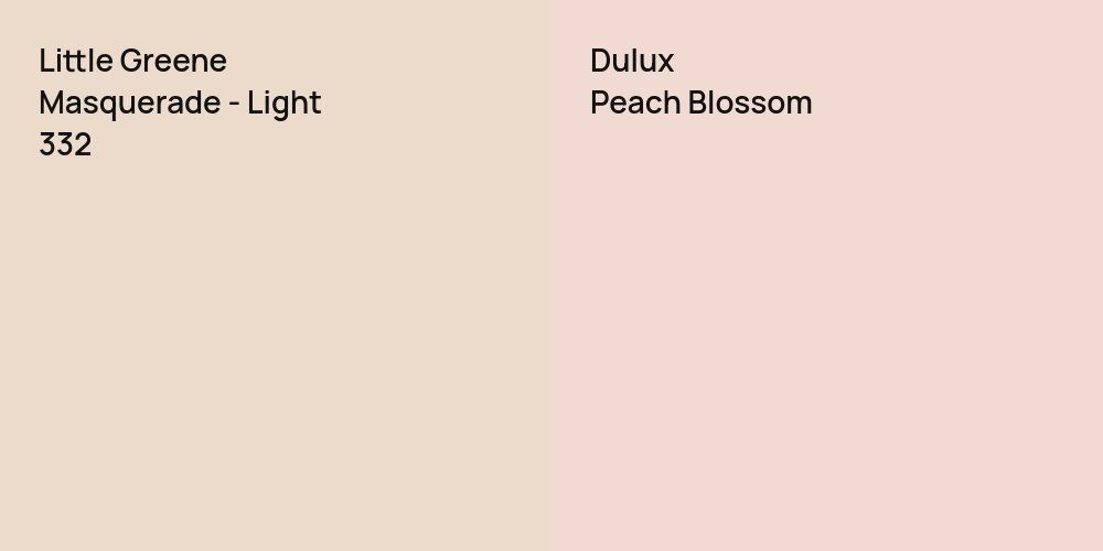 Little Greene Masquerade - Light vs. Dulux Peach Blossom