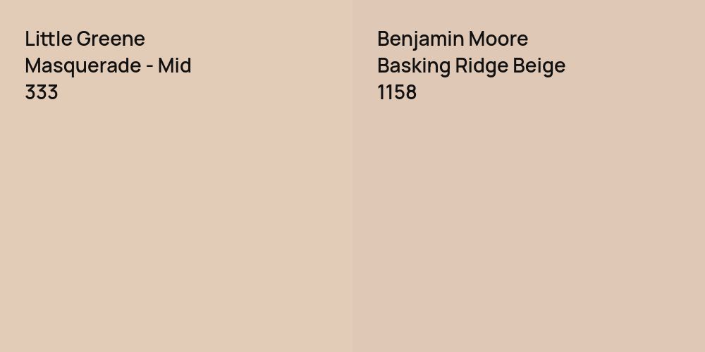 Little Greene Masquerade - Mid vs. Benjamin Moore Basking Ridge Beige