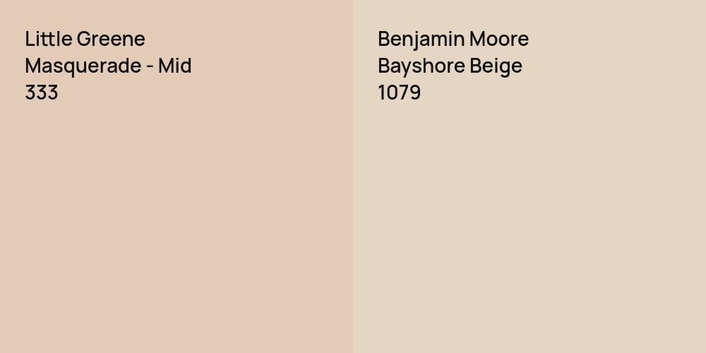 Little Greene Masquerade - Mid vs. Benjamin Moore Bayshore Beige