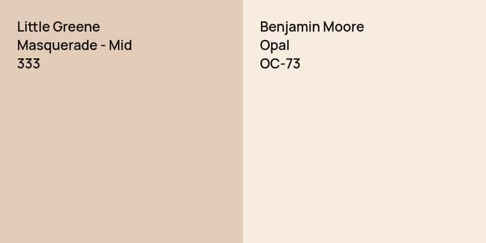 Little Greene Masquerade - Mid vs. Benjamin Moore Opal