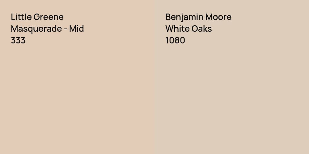 Little Greene Masquerade - Mid vs. Benjamin Moore White Oaks