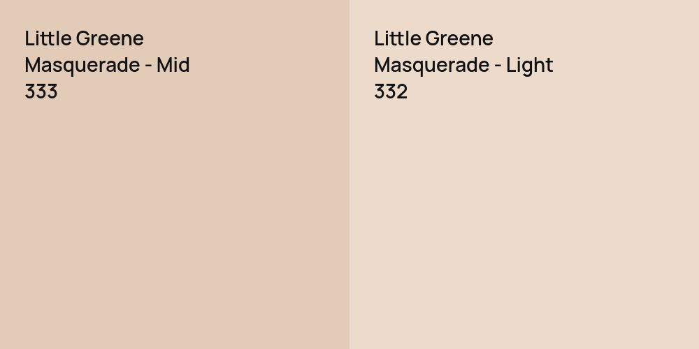 Little Greene Masquerade - Mid vs. Little Greene Masquerade - Light