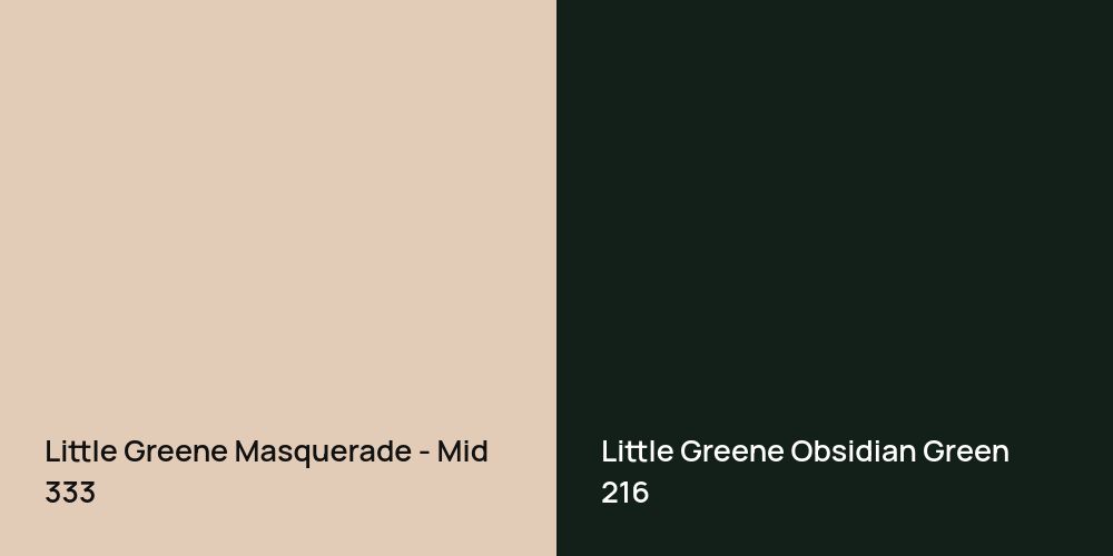 Little Greene Masquerade - Mid vs. Little Greene Obsidian Green