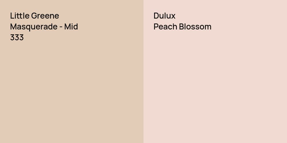 Little Greene Masquerade - Mid vs. Dulux Peach Blossom