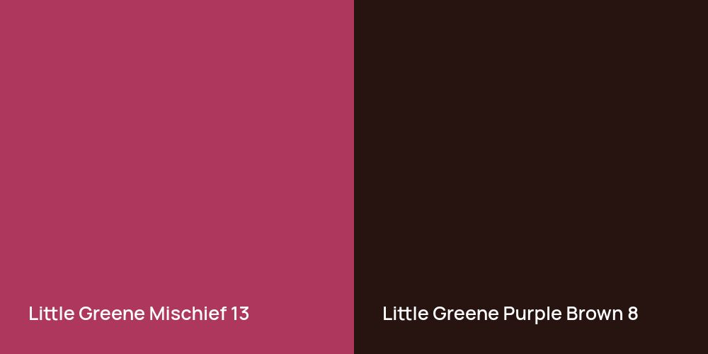 Little Greene Mischief vs. Little Greene Purple Brown