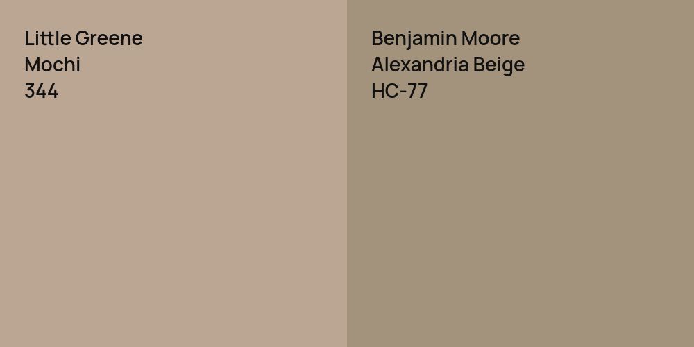 Little Greene Mochi vs. Benjamin Moore Alexandria Beige