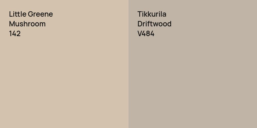 Little Greene Mushroom vs. Tikkurila Driftwood