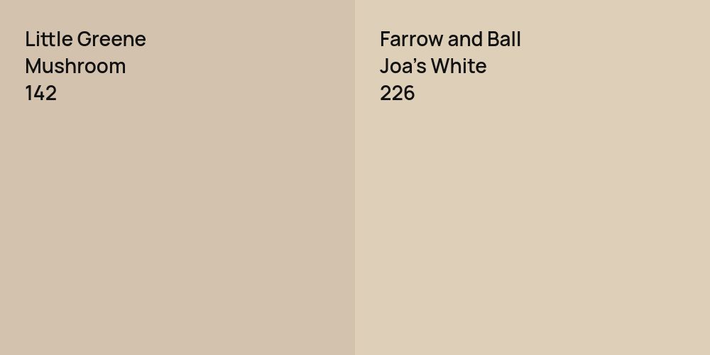 Little Greene Mushroom vs. Farrow and Ball Joa's White