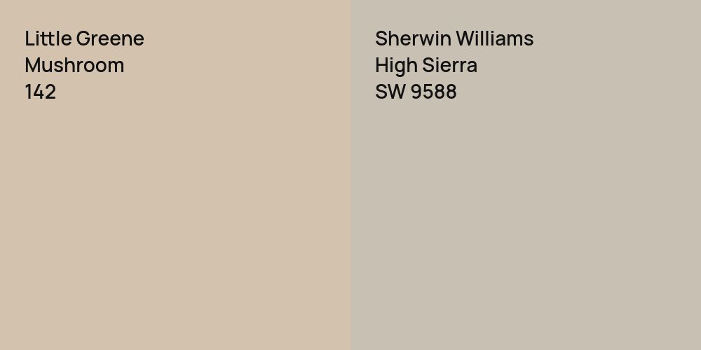 Little Greene Mushroom vs. Sherwin Williams High Sierra