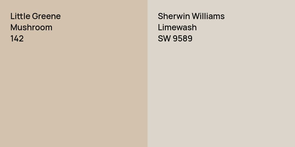 Little Greene Mushroom vs. Sherwin Williams Limewash