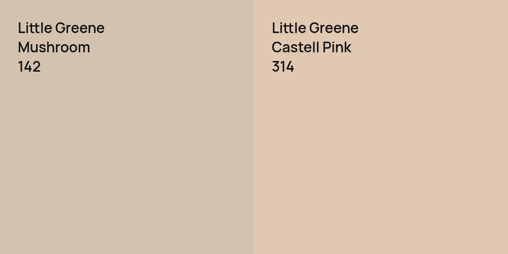 Little Greene Mushroom vs. Little Greene Castell Pink