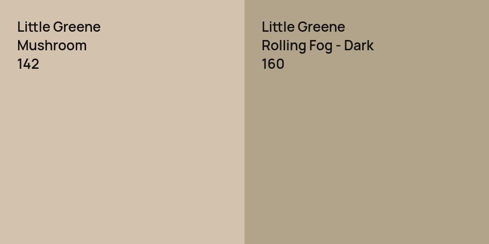 Little Greene Mushroom vs. Little Greene Rolling Fog - Dark