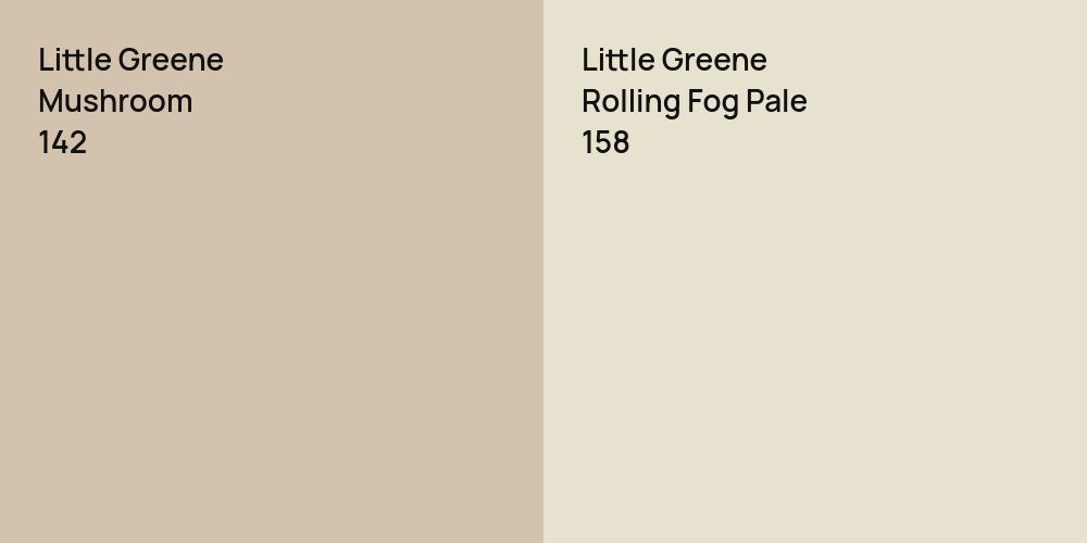 Little Greene Mushroom vs. Little Greene Rolling Fog Pale