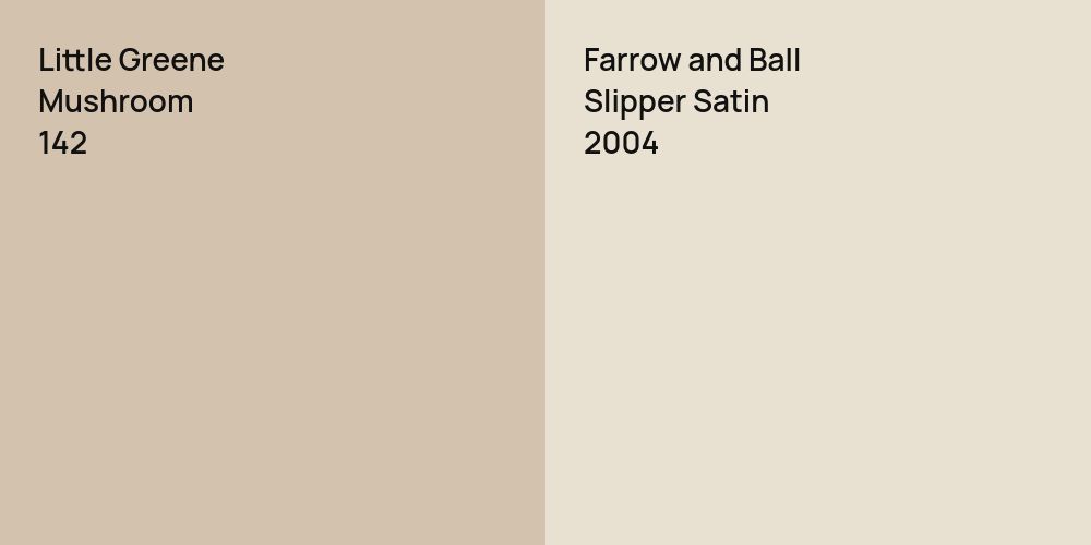 Little Greene Mushroom vs. Farrow and Ball Slipper Satin