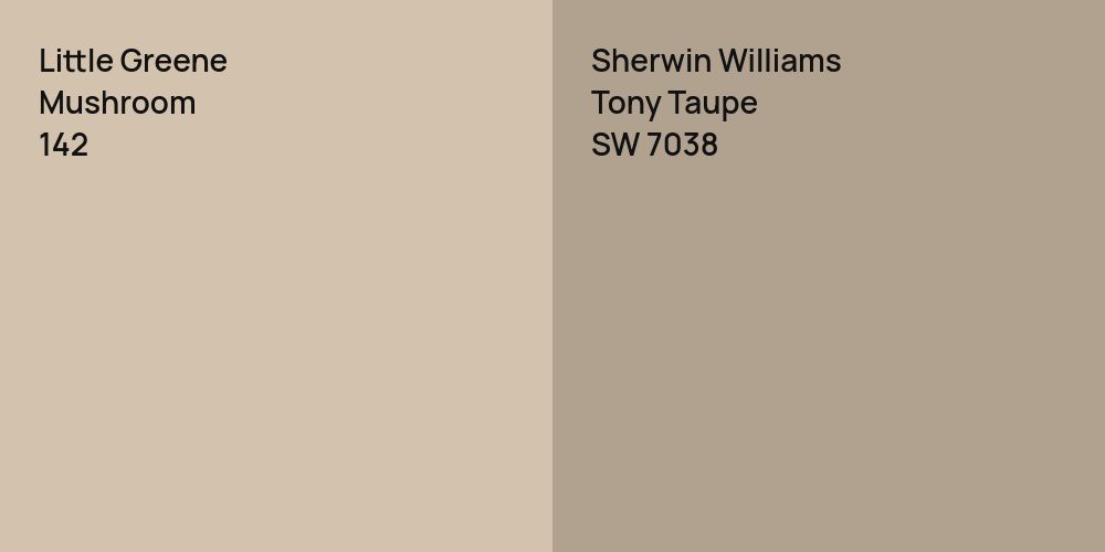 Little Greene Mushroom vs. Sherwin Williams Tony Taupe