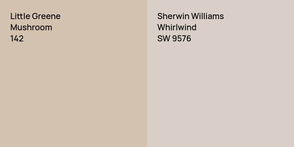 Little Greene Mushroom vs. Sherwin Williams Whirlwind