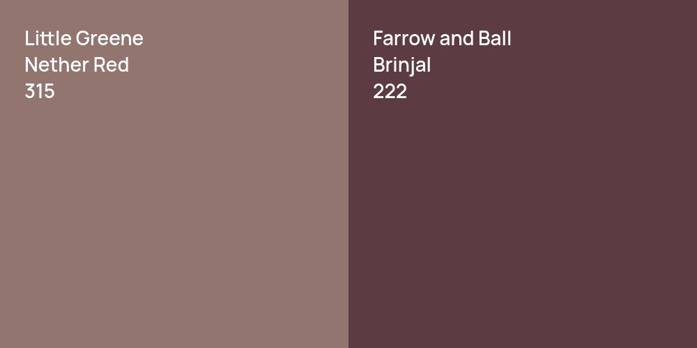 Little Greene Nether Red vs. Farrow and Ball Brinjal