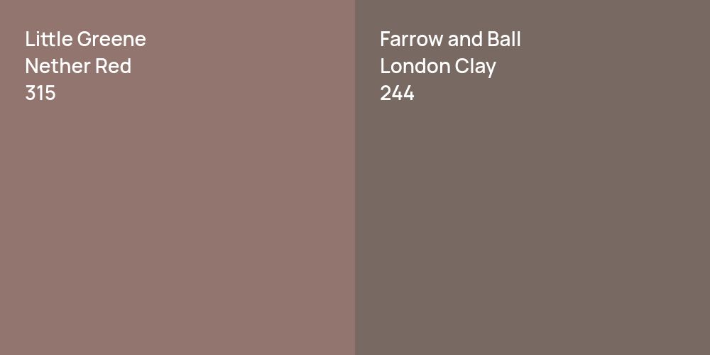 Little Greene Nether Red vs. Farrow and Ball London Clay