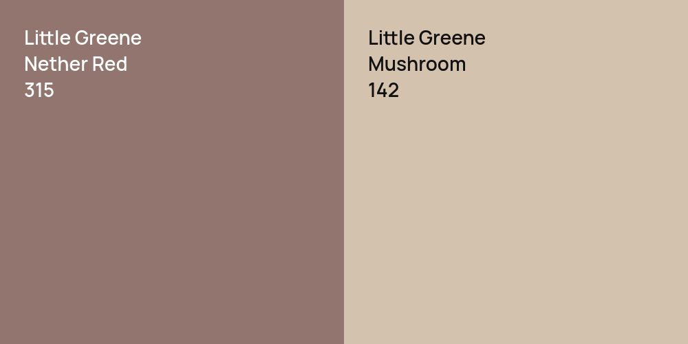 Little Greene Nether Red vs. Little Greene Mushroom