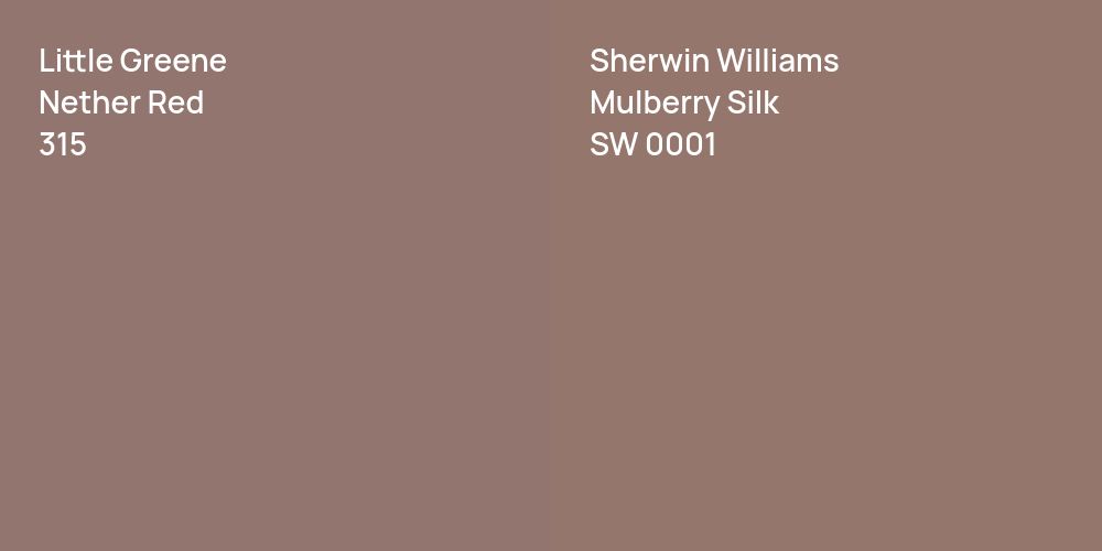 Little Greene Nether Red vs. Sherwin Williams Mulberry Silk